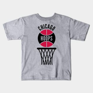 Retro Chicago Hoops Black and Red Logo Kids T-Shirt